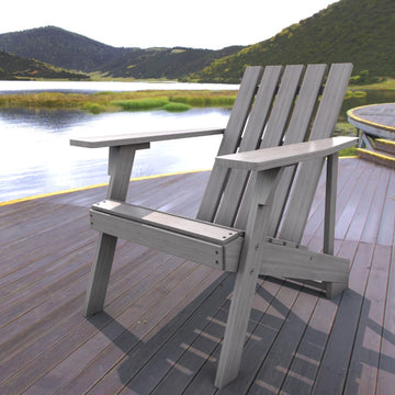 Irving Outdoor Patio Modern Acacia Wood Adirondack Chair - JONATHAN Y